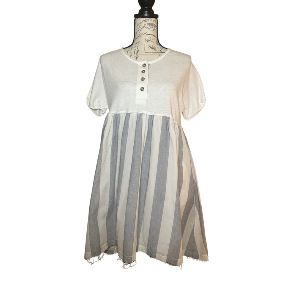 Urban Outfitters Size Extra Small Margo Mixed Henley Distressed T-Shirt Dress